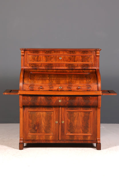 G272 Finish cm Beeindruckender Louis Philippe Sekretär Antik Rollladen Sekretär Schreibtisch Nussbaum Aufsatzsekretär (Kopie)