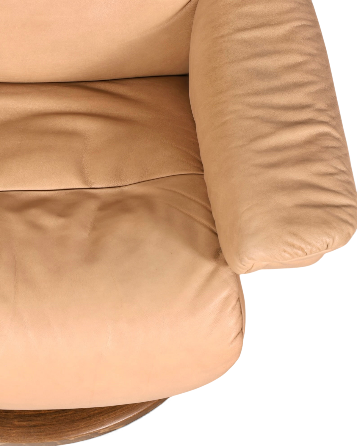 Hauptstadt Möblerei Stressless Sunrise Relaxsessel aus beigem Echtleder mit weicher Polsterung und Holzgestell