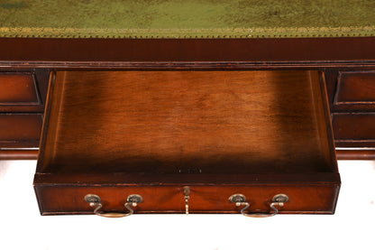 Wunderschöner Englischer Schreibtisch Regency Klappschreibtisch Echt Lederauflage Mahagoni 60s Bürotisch