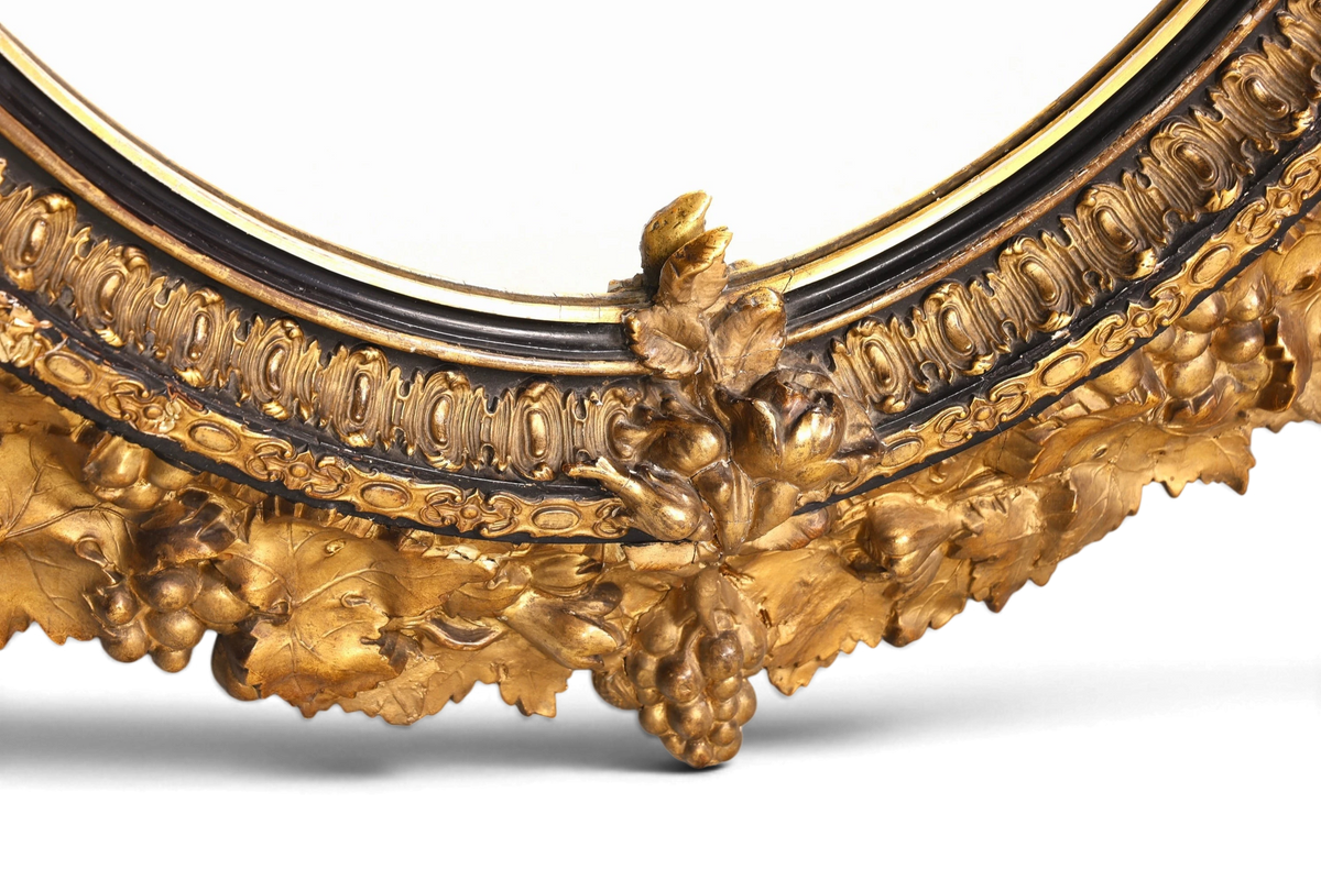 Wunderschöner Original Barock Wandspiegel Antik Stil Spiegel Flurspiegel Ornamenten dekorativer Spiegel um 1860