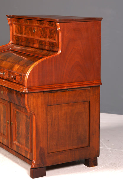G272 Finish cm Beeindruckender Louis Philippe Sekretär Antik Rollladen Sekretär Schreibtisch Nussbaum Aufsatzsekretär (Kopie)