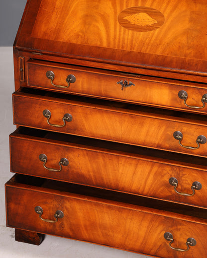 Prachtige Engelse secretaire met opzetkast, secretaire, boekenkast, vitrine, mahonie, antiek, kantoorschrijftafel, VK