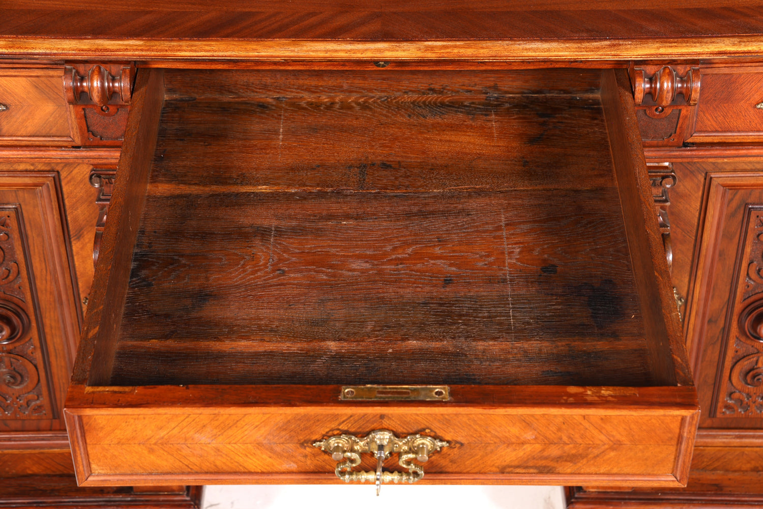 Traumhafter Gründerzeit Schreibtisch Jugendstil Bürotisch echt Holz Antik Desk