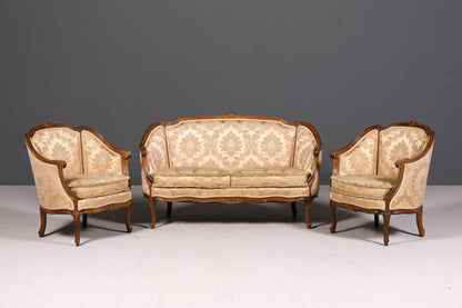 Wunderschönes Chippendale Sofa Barock Stil Couch Samt Stoff Rococo 2-Sitzer Canapé