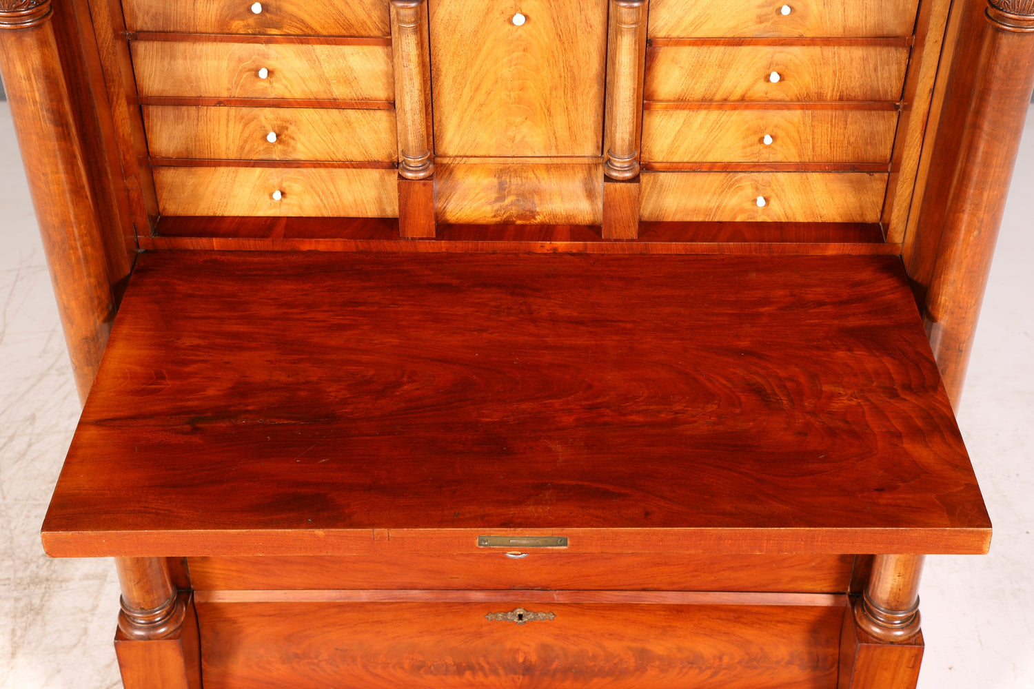 Beeindruckender Biedermeier Sekretär Louis Philippe Vertiko Antik Kommode Schreibkommode Office Desk