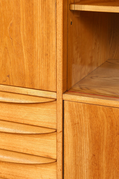 F891 Finish cm Traumhafter Mid Century Highboard Retro Vitrine 60er Jahre Schrank Kommode