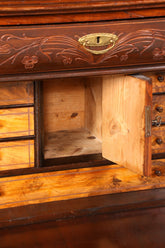 Wunderschöner Gründerzeit Sekretär Vertiko Nussbaum Highboard Louis Philippe Kommode Sekretär Schrank um 1880