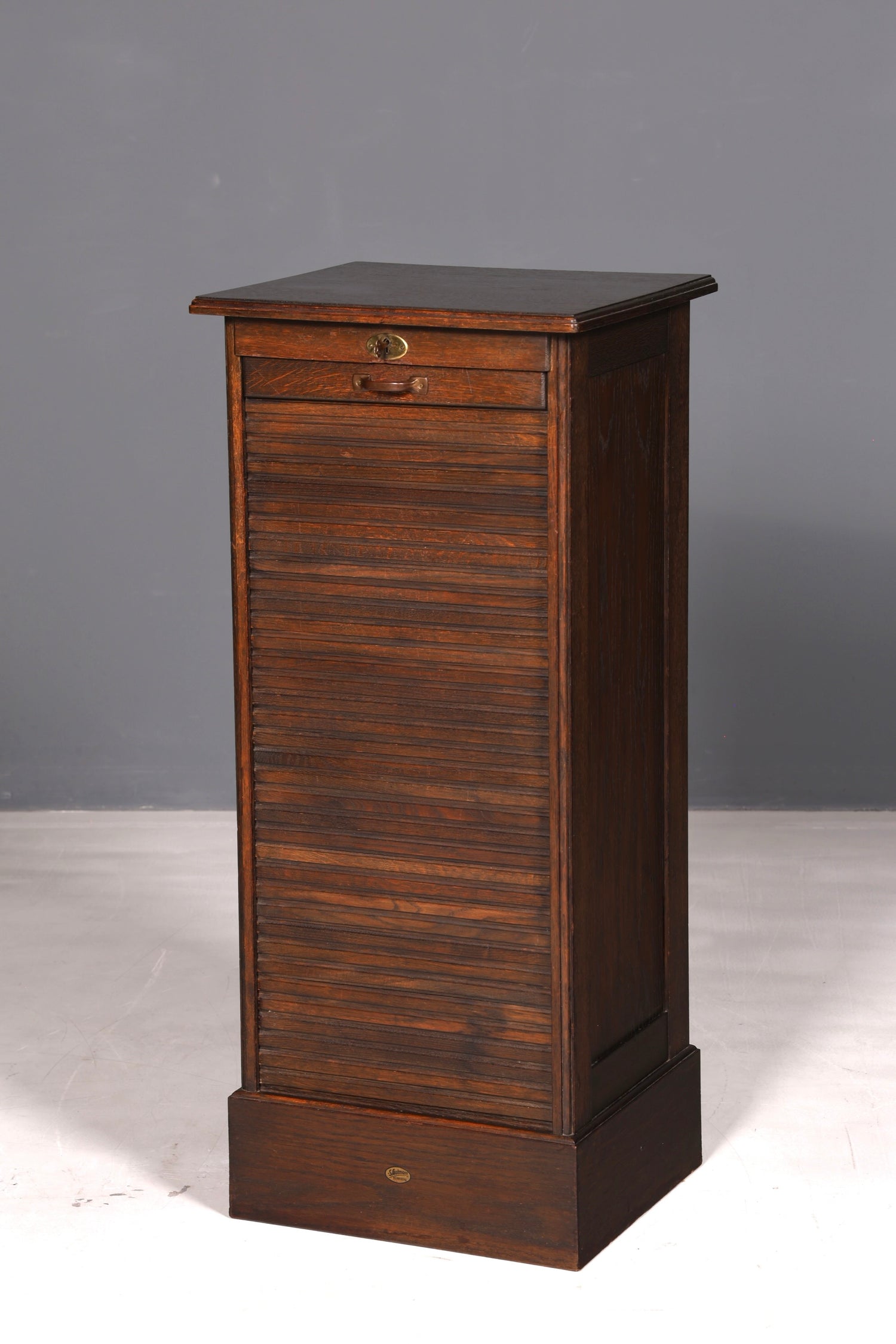 Schlichter Bauhaus Rollladenschrank Jalousieschrank Aktenschrank Art Deco Büroschrank Antik Vintage