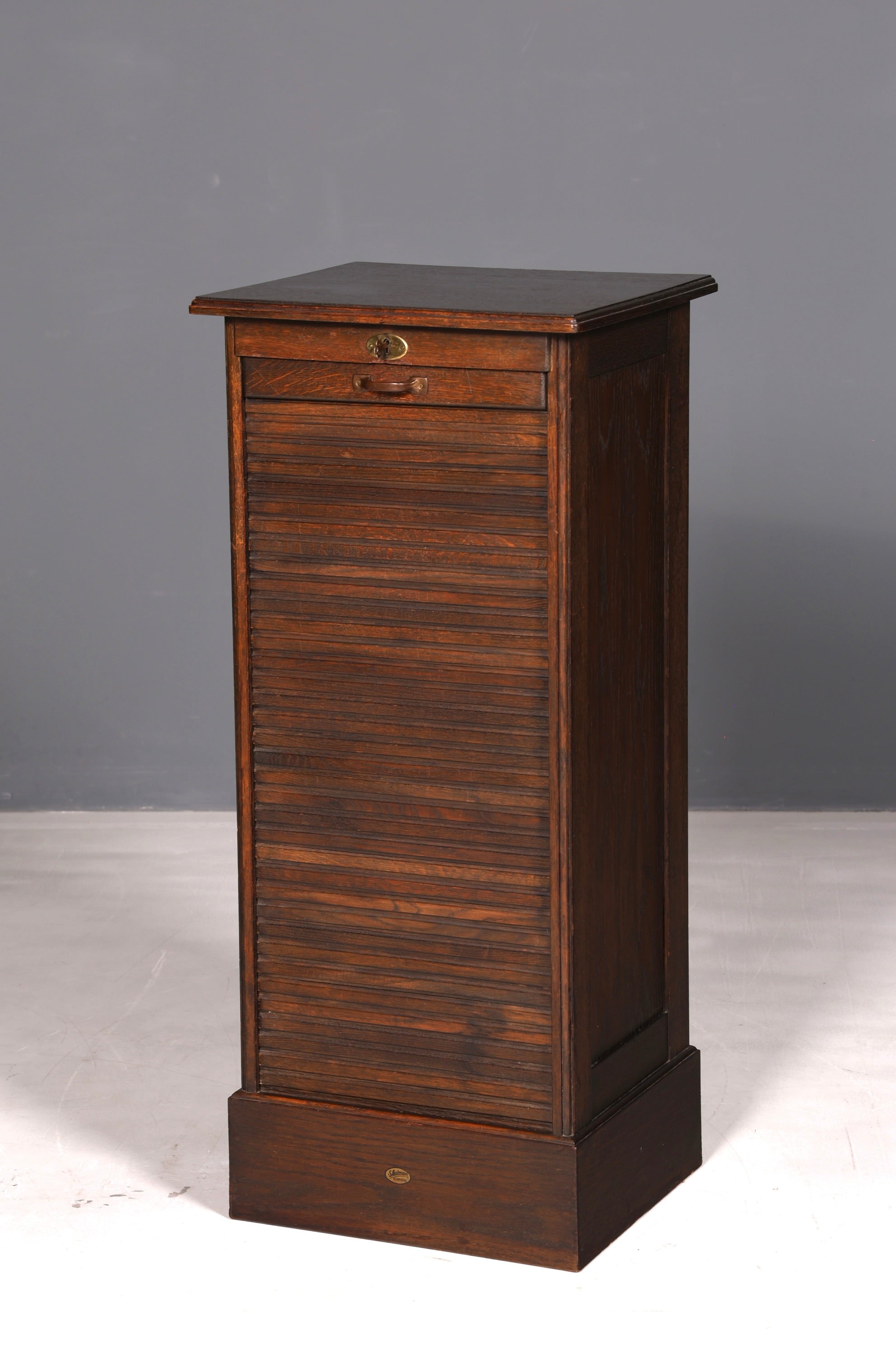 Schlichter Bauhaus Rollladenschrank Jalousieschrank Aktenschrank Art Deco Büroschrank Antik Vintage