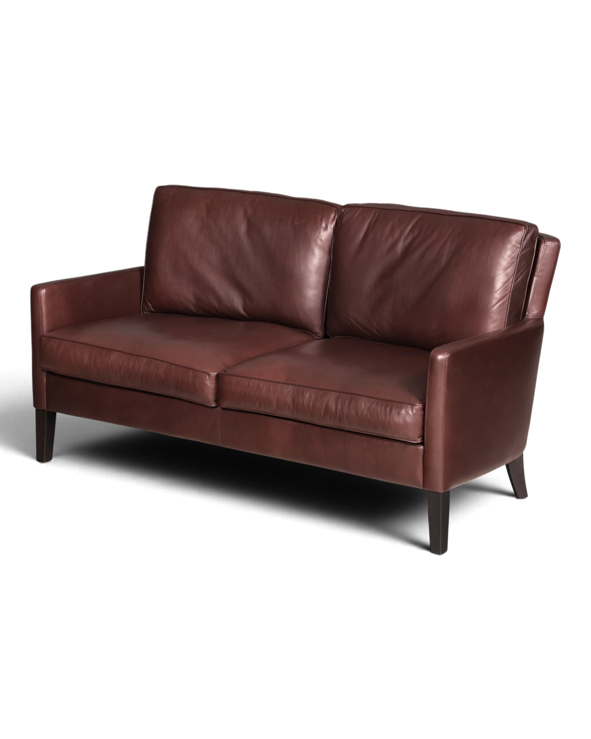 Edles Werther Premio Sofa 2-Sitzer Echtleder Braun Ledersofa Design Edgar J. Reuter Couch