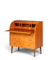 Stilvoller Mid Century Rollladen Sekretär echt Holz Büro Schrank Vintage Schreibkommode