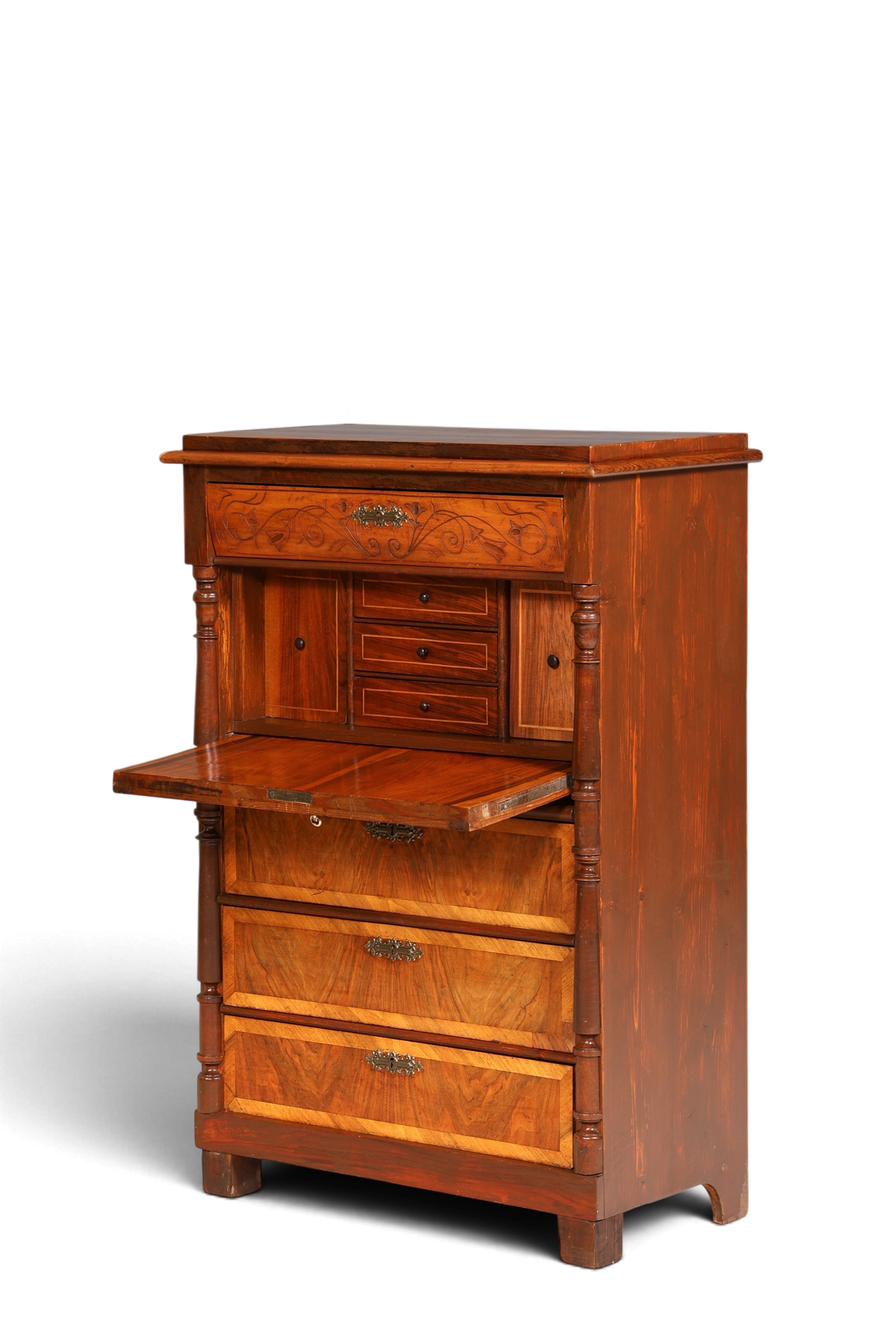 Edler Gründerzeit Sekretär Vertiko Highboard Jugendstil Kommode Schrank um 1880