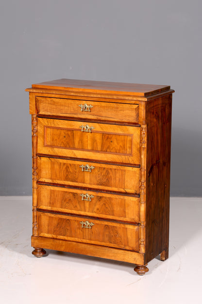 Prachtige Gründerzeit-commode in jugendstijll, vertico, ladekast, linnenkast, antiek massief hout