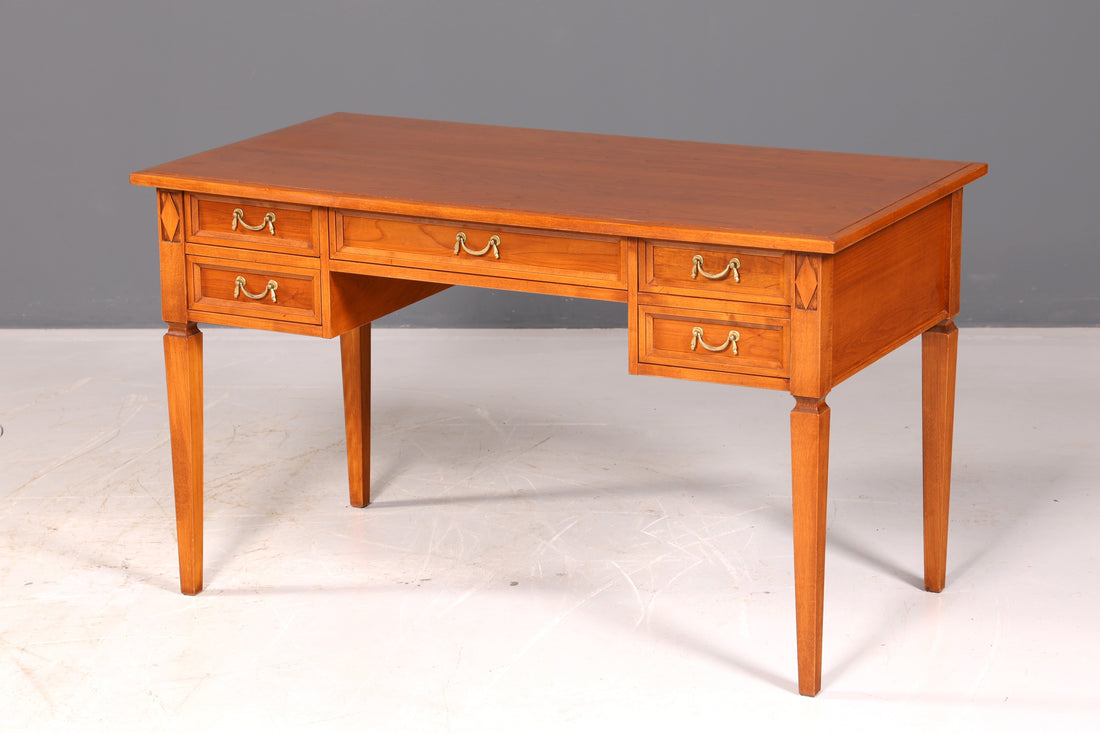 Prachtig origineel Selva-bureau Villa Borghese in antieke stijl, kersenhout, kantoortafel, vintage