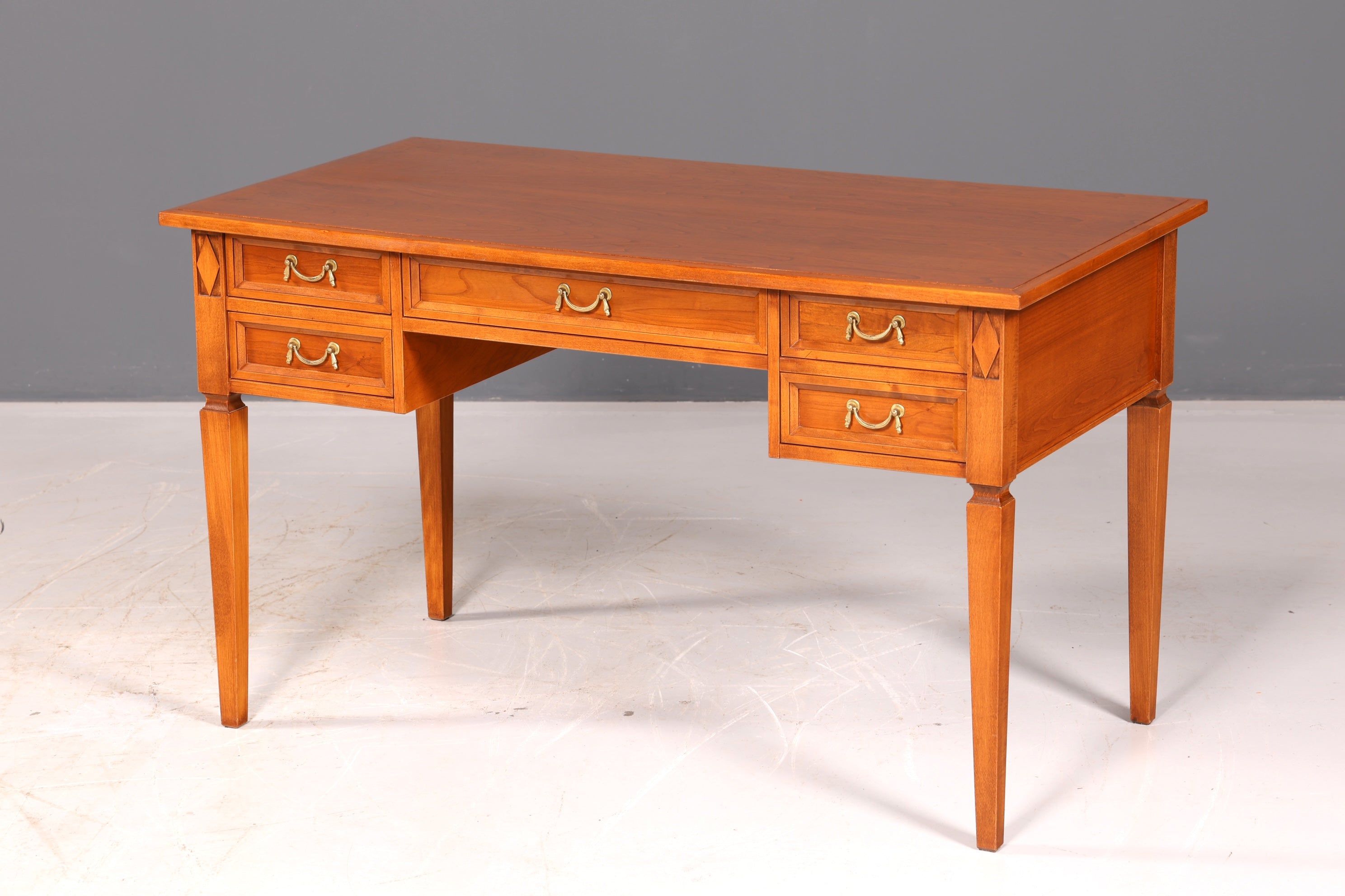 Traumhafter Original Selva Schreibtisch Villa Borghese Antik Stil Kirschbaum Bürotisch Office Desk Vintage