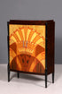 Traumhaftes Art Deco Design Highboard Schrank Kommode Vertiko Sun Cabinet Wäscheschrank