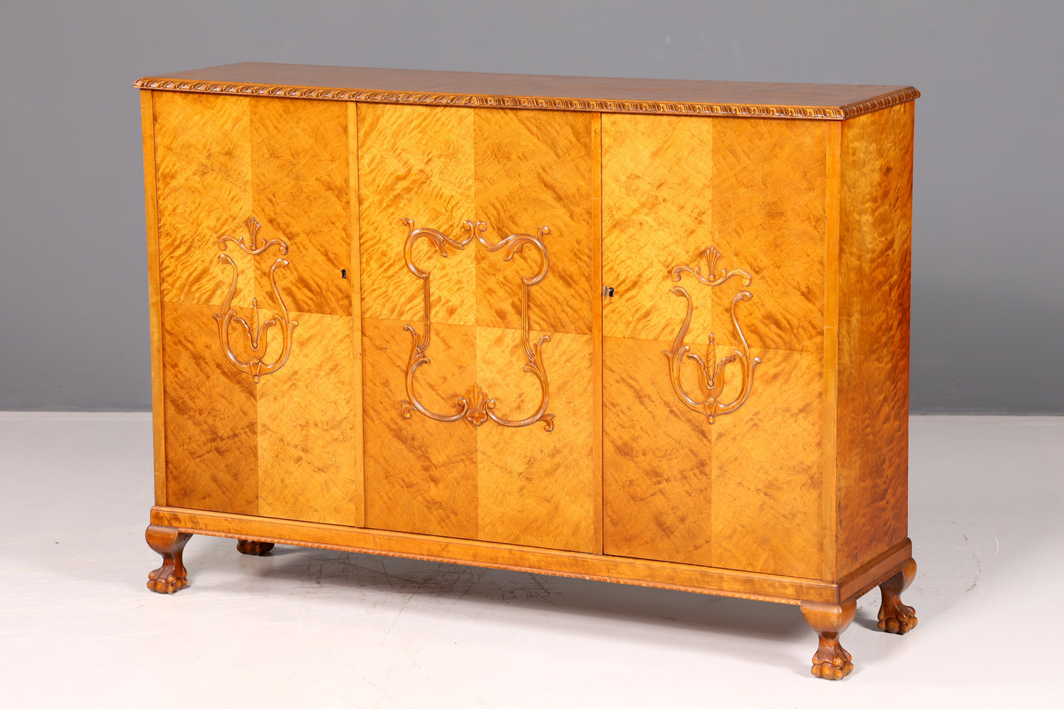 Stijlvolle originele art-deco-kast, dressoir, highboard, ladekast, circa 1930, antiek massief hout