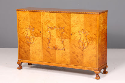 Stijlvolle originele art-deco-kast, dressoir, highboard, ladekast, circa 1930, antiek massief hout