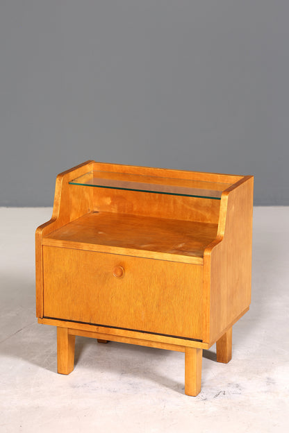 Schlichte Mid Century Kommode Vintage Klappschränkchen Danish Design Nachttisch 2 von 2