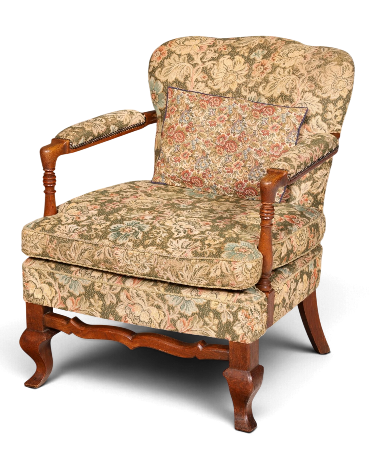 Beautiful Chippendale armchair antique upholstered chair tapestry floral pattern armchair reading chair