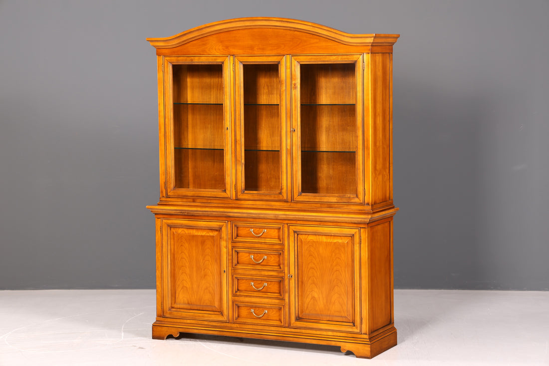 Prachtige Original Selva Vitrinekast Kersenhout Buffet Bibliotheek Antieke Stijl Kast Serviezkast Italiaanse Meubelen