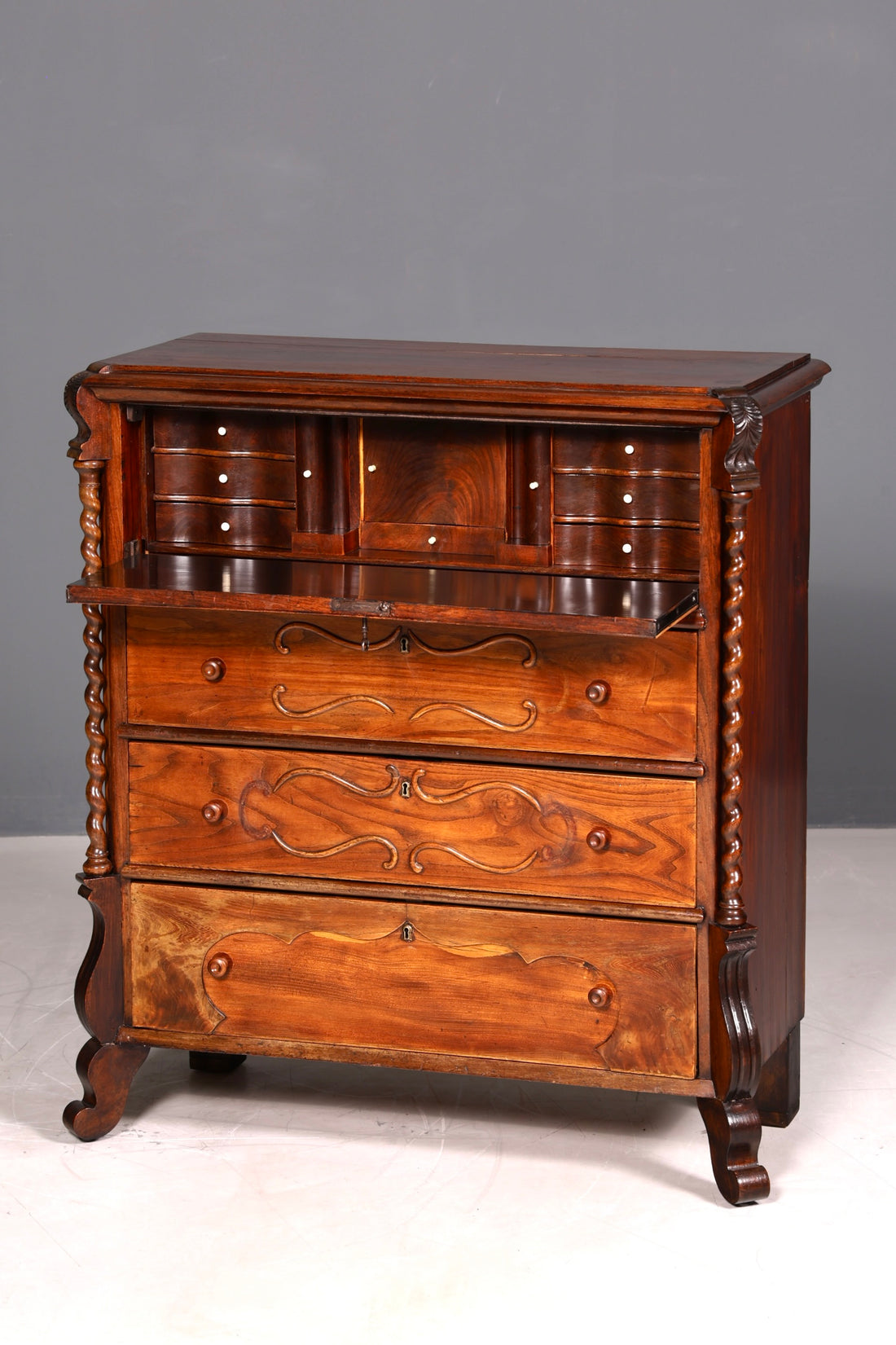 Stilvoller Louis Philippe Sekretär Vertiko Gründerzeit Kommode Schubladenkommode