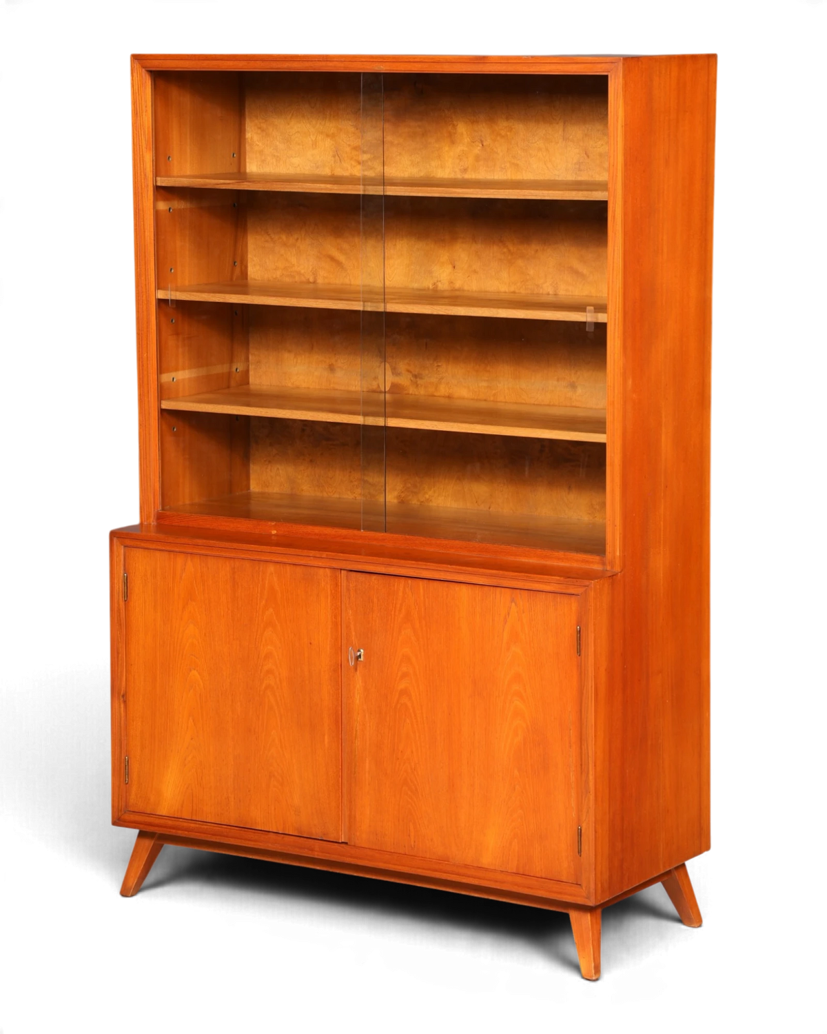 Wunderschöne Mid Century Vitrine Bücherschrank Vintage Glasvitrine Highboard Schrank Retro Echt Holz