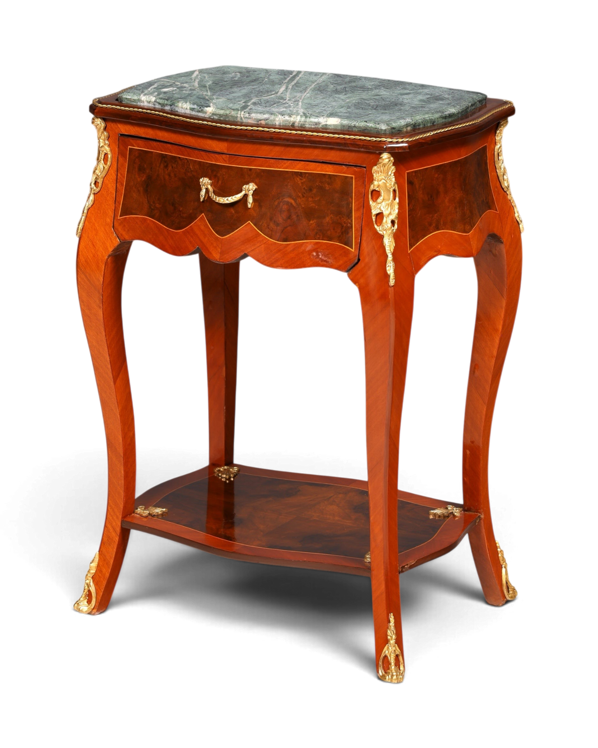 Dreamy Louis XV side table, Baroque style, marble console table, chest of drawers, telephone table