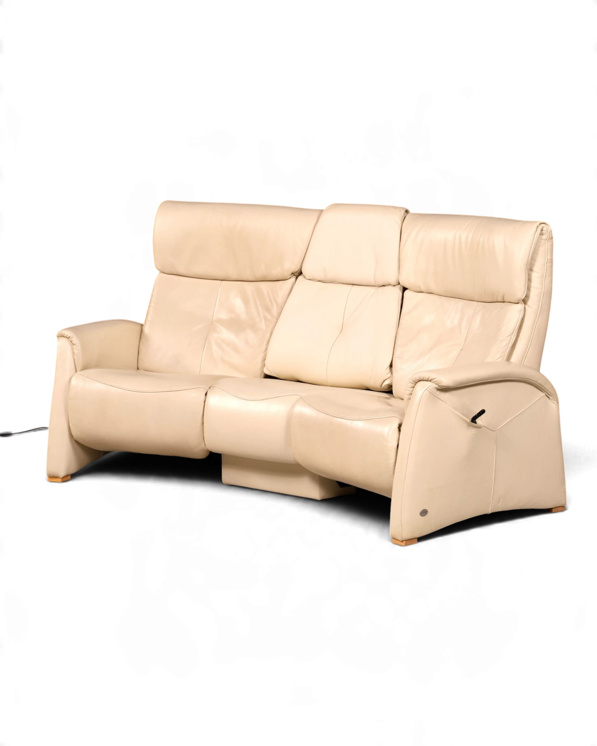 Original Himolla Cumuly Kinosofa Trapezsofa Echtleder Creme Relaxsofa elektrisch 3-Sitzer