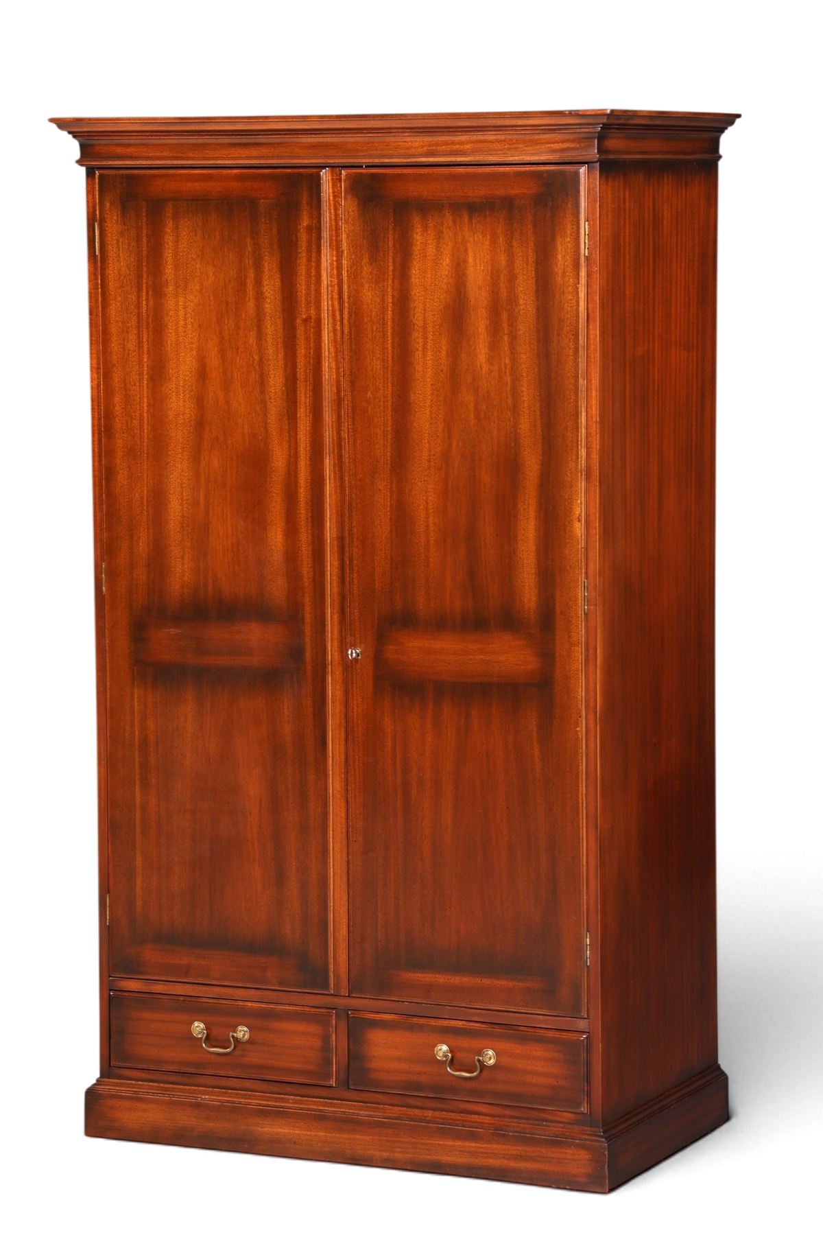 Hauptstadt Möblerei englischer Kleiderschrank aus Mahagoni mit zwei Türen und zwei Schubladen in antiker Optik