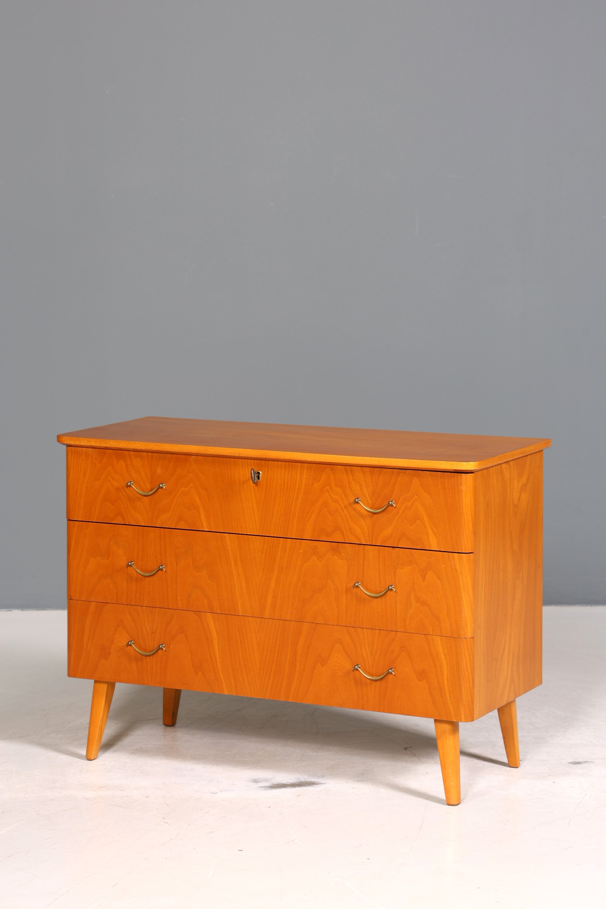 Schlichte Mid Century Kommode Vintage Flur Kommode 60s Schubladenkommode