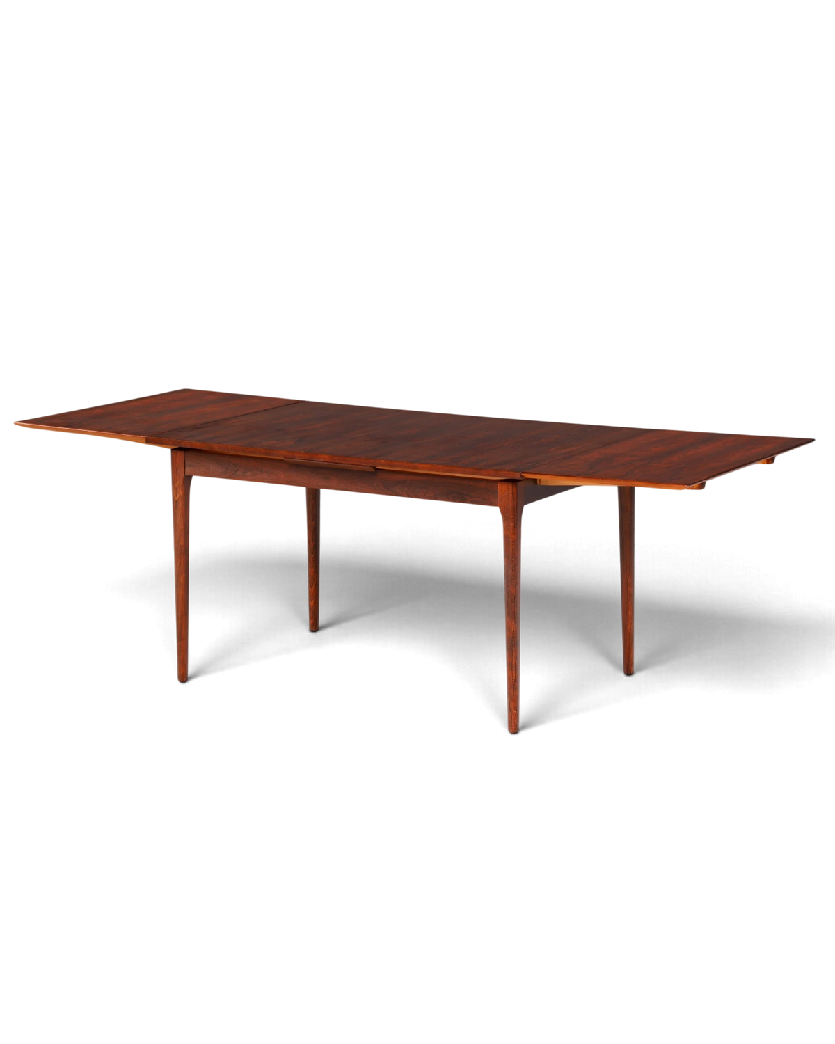 Beautiful mid-century rosewood extendable dining table, Danish design, solid wood kitchen table, dining room table
