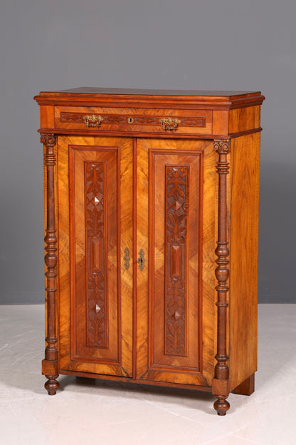 G076 Finish Traumhaftes Gründerzeit Vertiko Jugendstil Schrank Antik Highboard Kommode