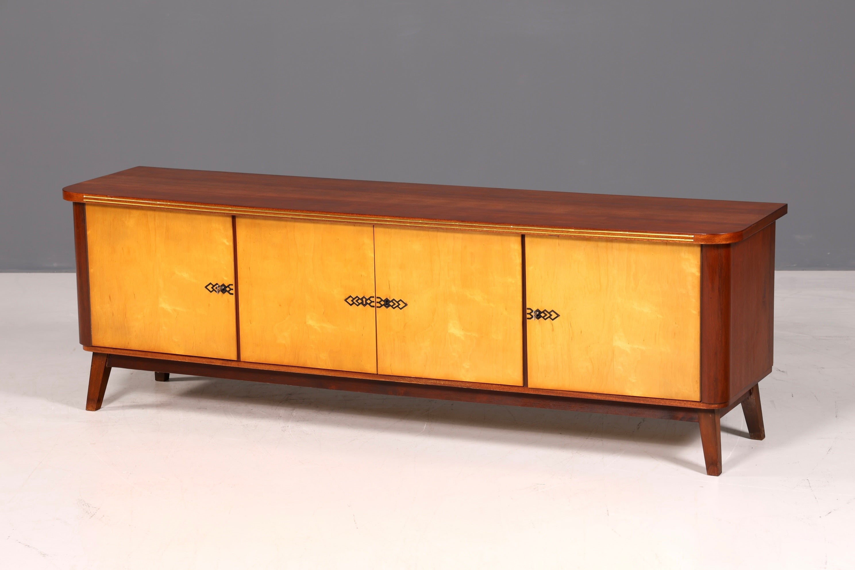 G135 Finish Schlichtes Mid Century Sideboard Vintage TV Kommode 60s Schrank Longboard Retro Lowboard