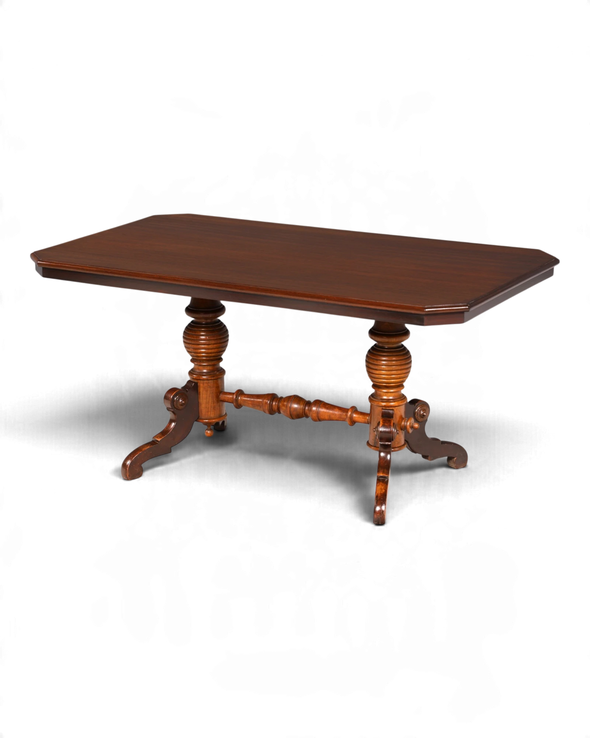 Prachtige tafel in Gründerzeitstijl, salontafel met gedraaide poten, echte houten woonkamertafel, antieke salontafel