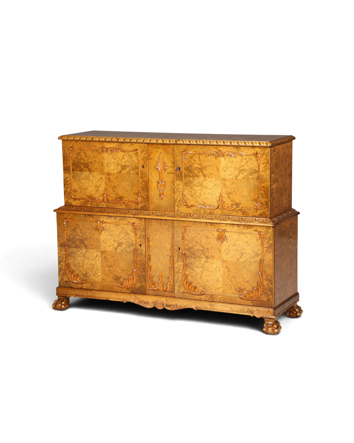 Traumhafter Chippendale Schrank Barock Stil Vertiko Highboard Englisch Antik 50s 60s Kommode