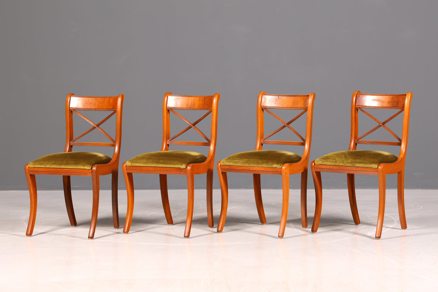 G789 Finish 4x Edle Englische Stühle Englisch Dining Chairs Antik 60er Jahre Regency Küchenstühle Stuhlset (Kopie 2)