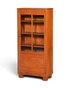 Hauptstadt Möblerei Jugendstil Vitrine aus massiver Eiche mit verglaster Tür und höhenverstellbaren Regalböden