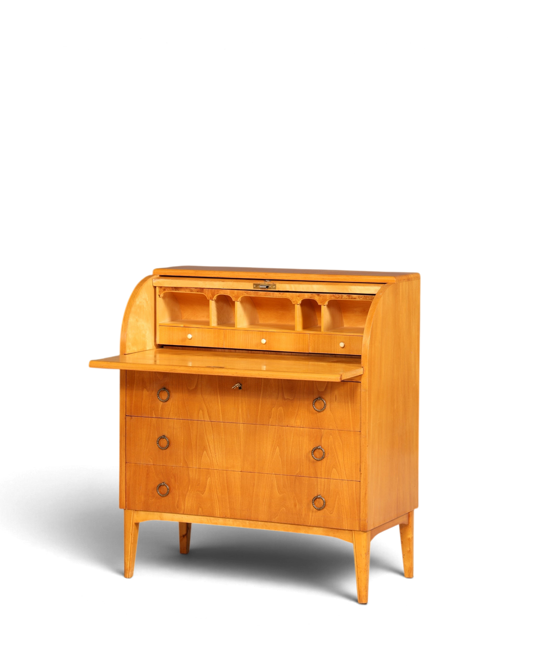 Wunderschöner Mid Century Rollladen Sekretär echt Holz Büro Schrank Vintage Schreibkommode 60s