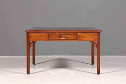 Wunderschöner Englischer Couchtisch Mahagoni Echt Lederauflage Beistelltisch Ablagetisch Antik Vintage