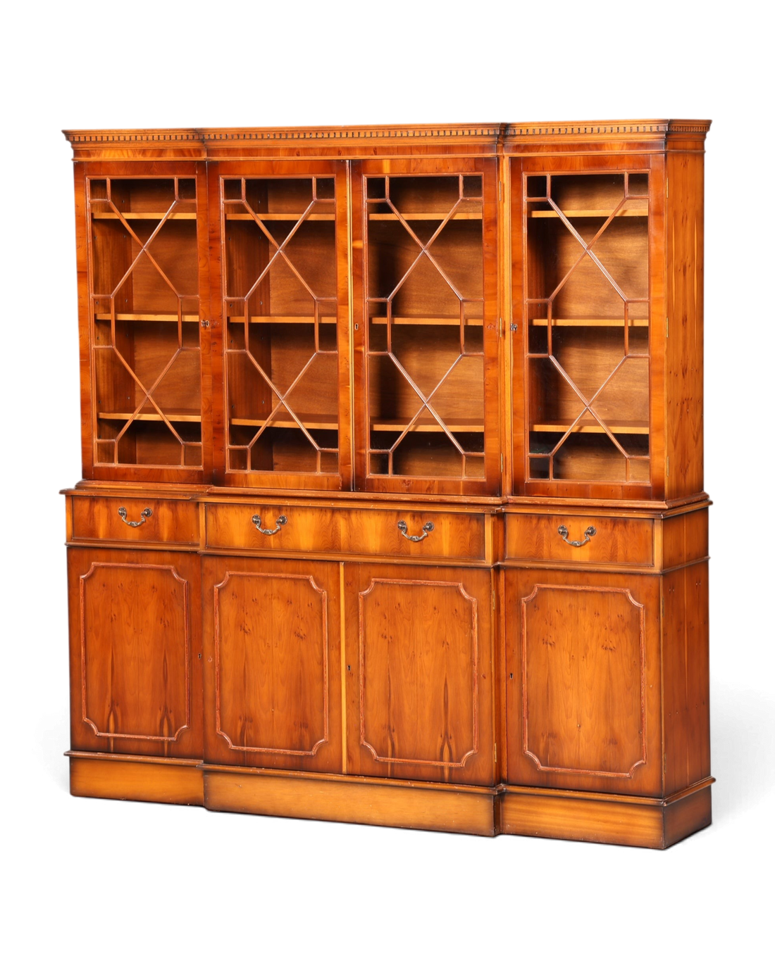 Wunderschöne Englische Vitrine Bücherschrank Buffet Antik Stil Eibe Glasvitrine Bibliothek