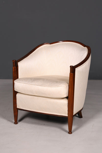 Elegant Art Deco fauteuil, clubfauteuil, loungestoel, fauteuil met armleuningen, vintage fauteuil, gestoffeerde fauteuil, 2 van 2