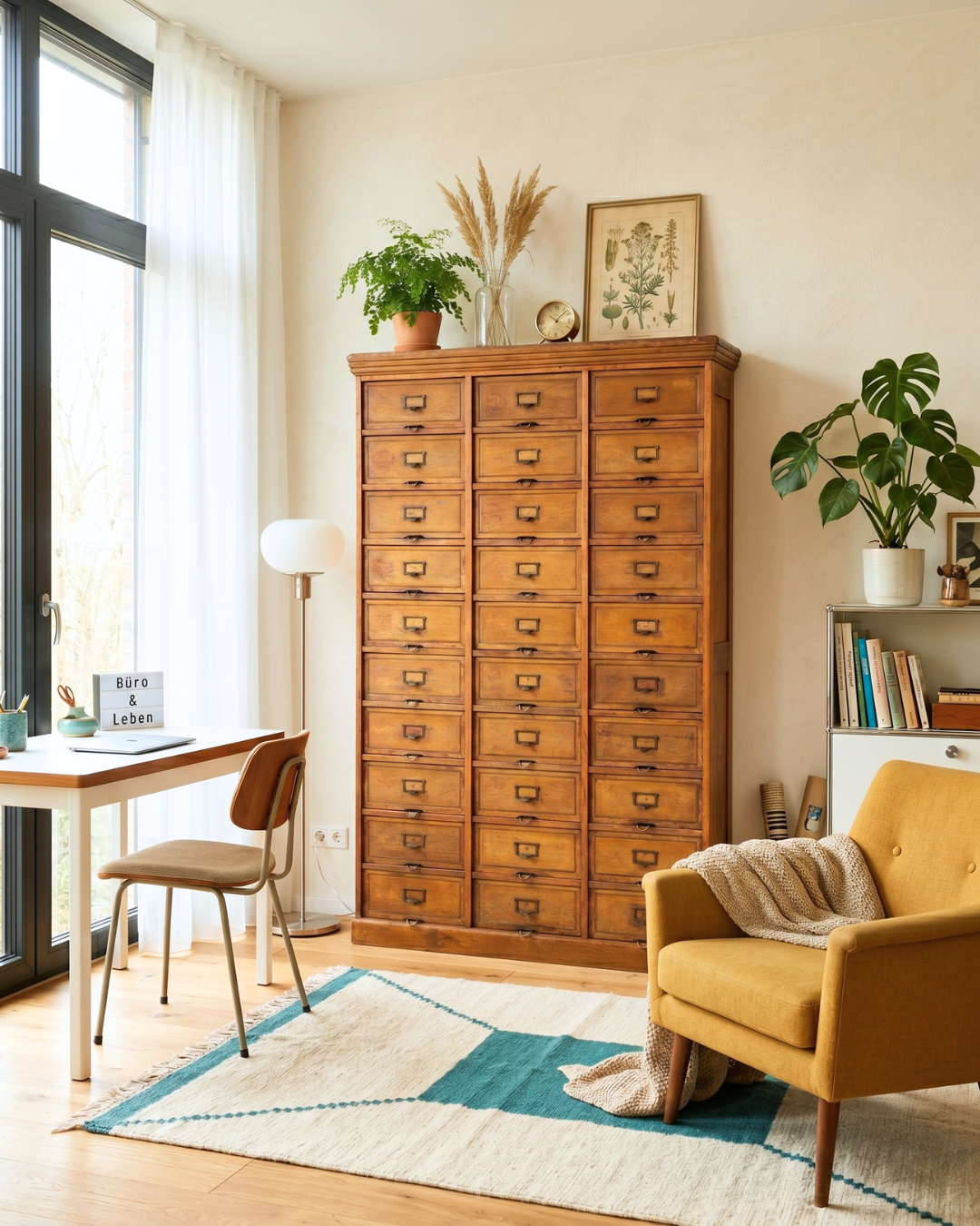 Prachtige XXL Mid Century dressoir vintage Bauhaus apothekerskast retro ladekast  