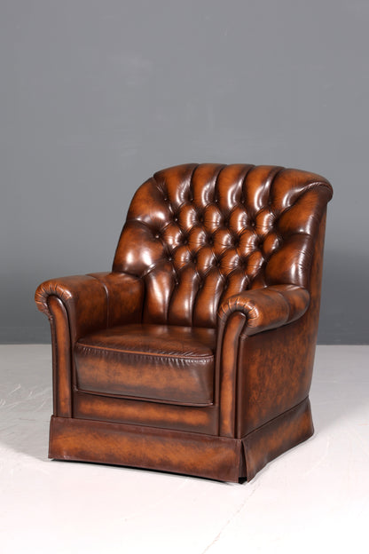 Stilvoller Original Chesterfield Sessel Englischer Armlehnsessel Englisch Herrensessel 1 von 3