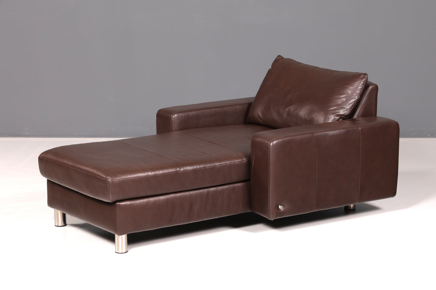 Prachtige Stressless E200 chaise longue van echt leer, bruin, longchair, ottomane, leren bank, relaxfauteuil, vintage