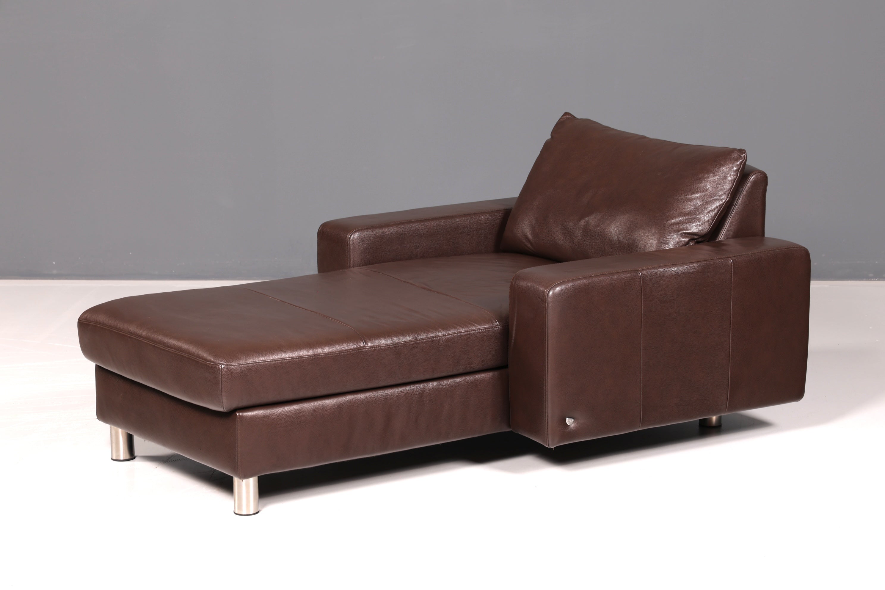 Prachtige Stressless E200 chaise longue van echt leer, bruin, longchair, ottomane, leren bank, relaxfauteuil, vintage