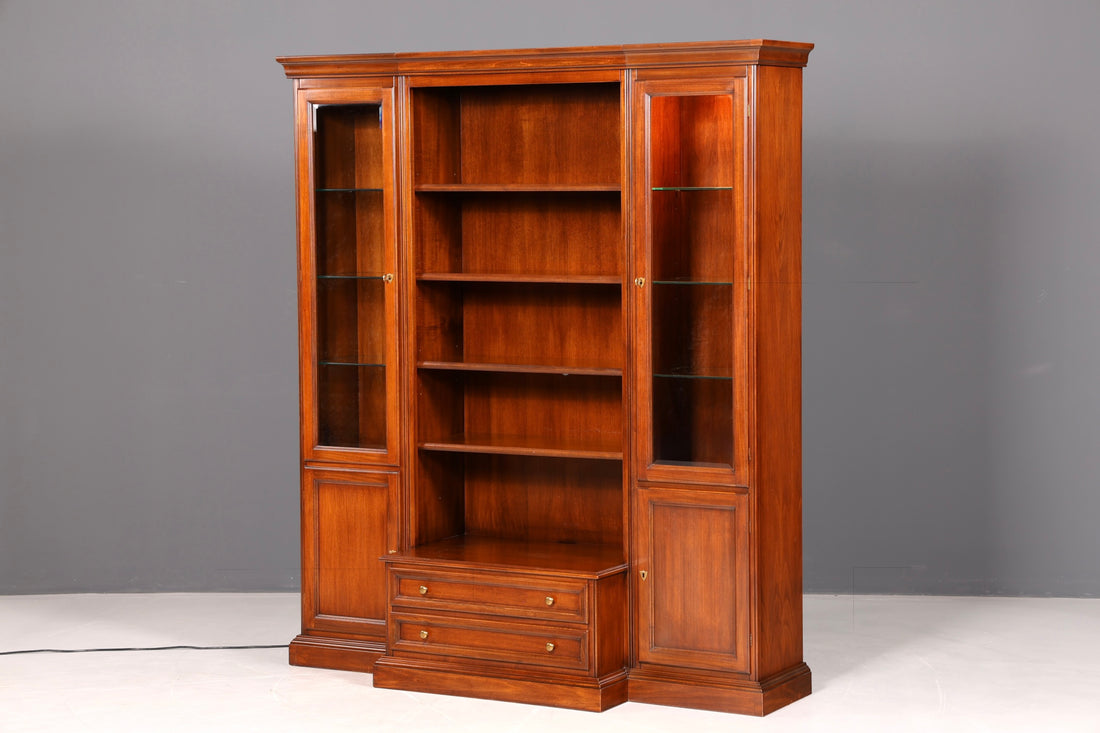 Prachtige originele Selva-boekenkast, boekenkast met vitrines, rek, bibliotheek, Made in Italy, vintage