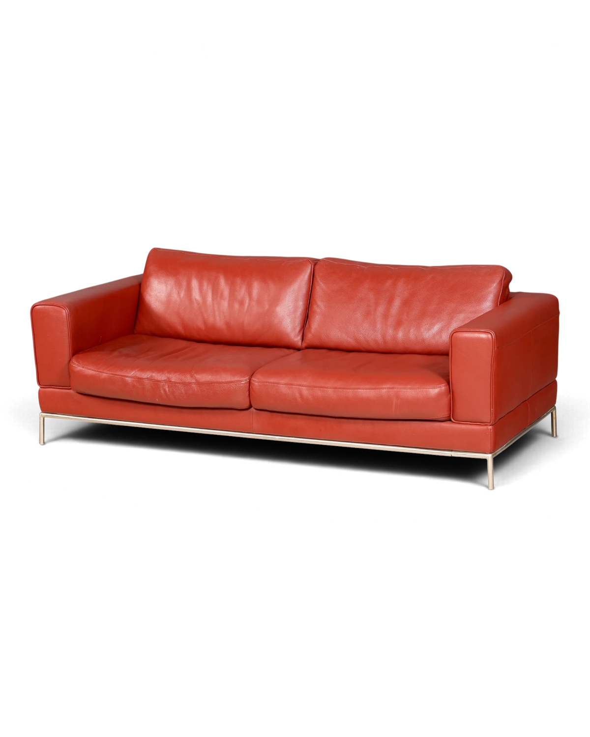 Vintage IKEA Arlid bank 3-zits echt leer rood leren bank driezits modern design
