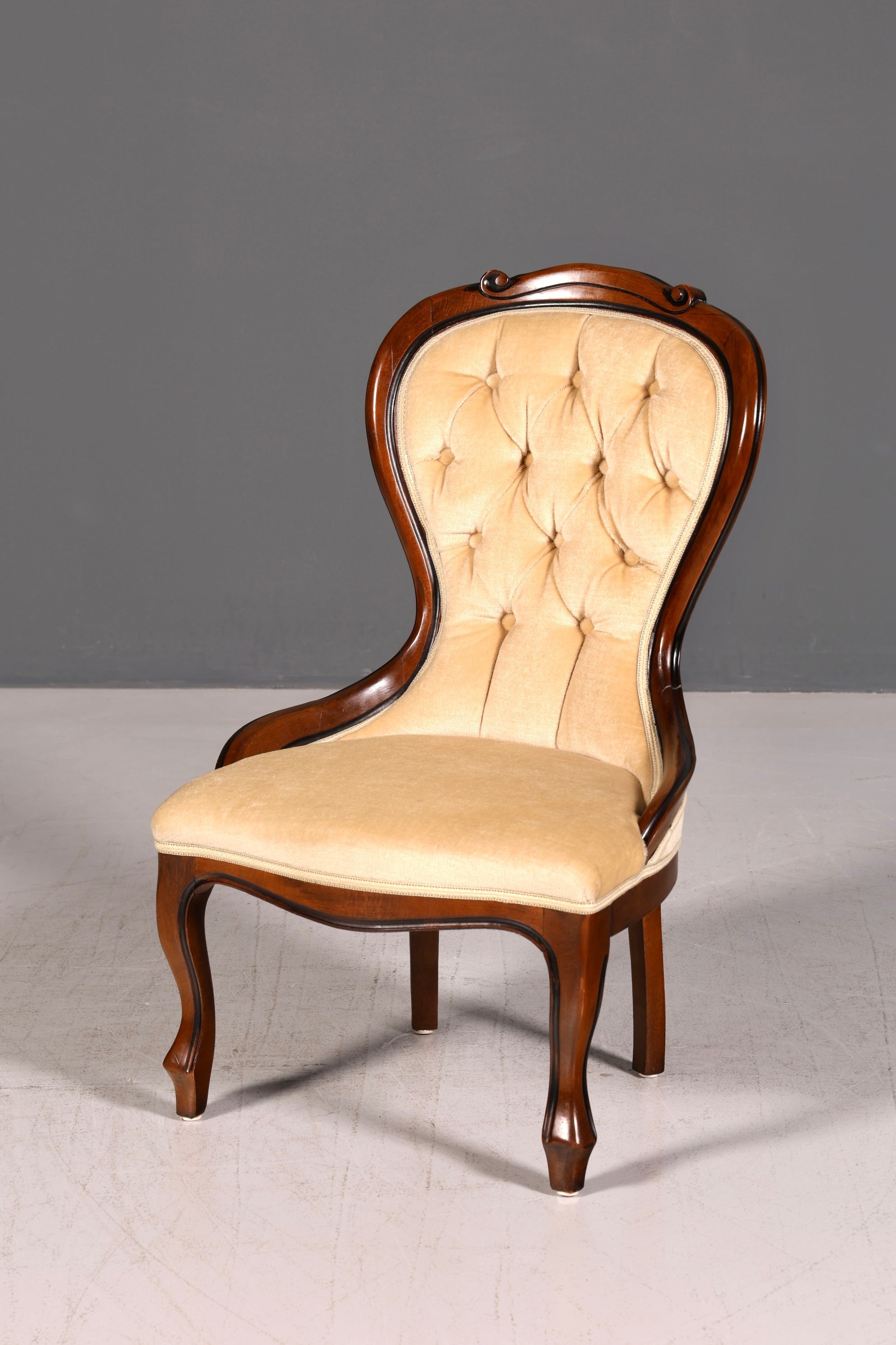 Wunderschöner Louis Philippe Stuhl Antik Chippendale Sekretär Stuhl Polsterstuhl Echt Holz Esszimmerstuhl Vintage