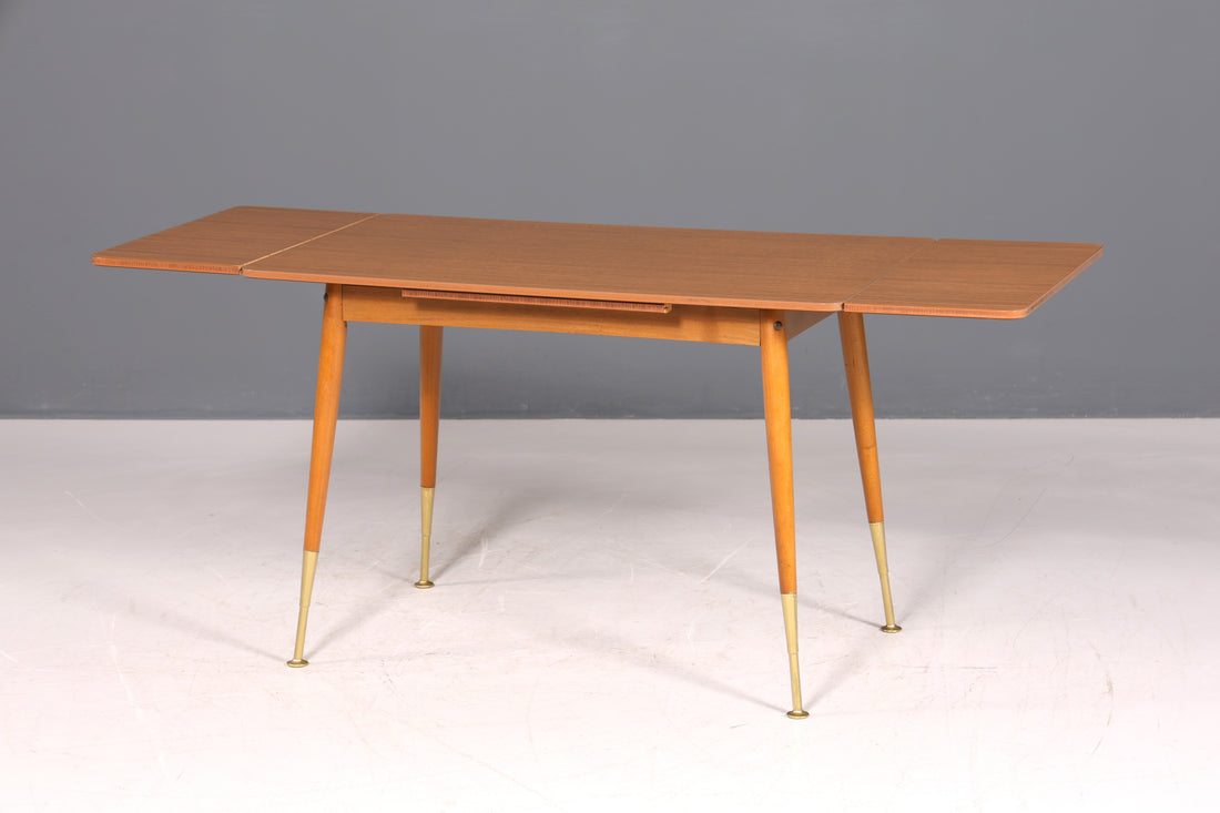 F964 Finish Wunderschöner Mid Century Küchentisch Vintage Tisch ausziehbar und höhenverstellbar